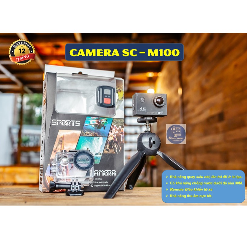 [Mã 252ELSALE hoàn 7% đơn 300K] Camera SC-M100 (Hỗ Trợ Gắn và Tặng Mic Rời)