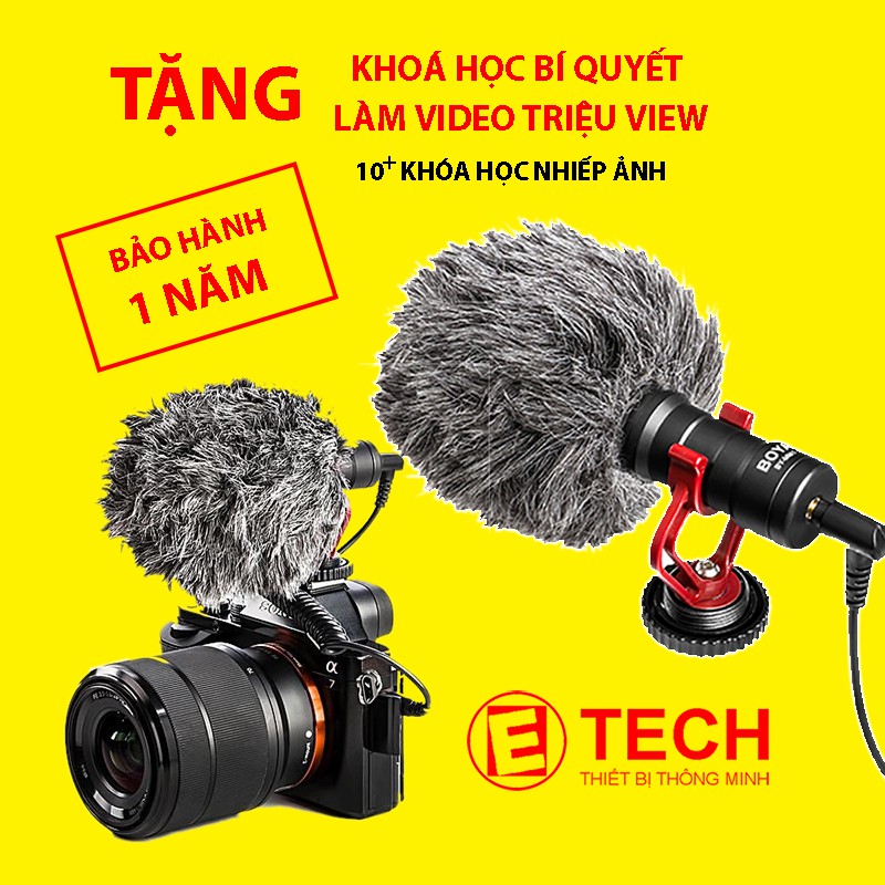 [Mã ELHACE giảm 4% đơn 300K] MIC Thu Âm BOYA BY-MM1 Cho Máy Ảnh DSLR, Mirroless, Smartphone