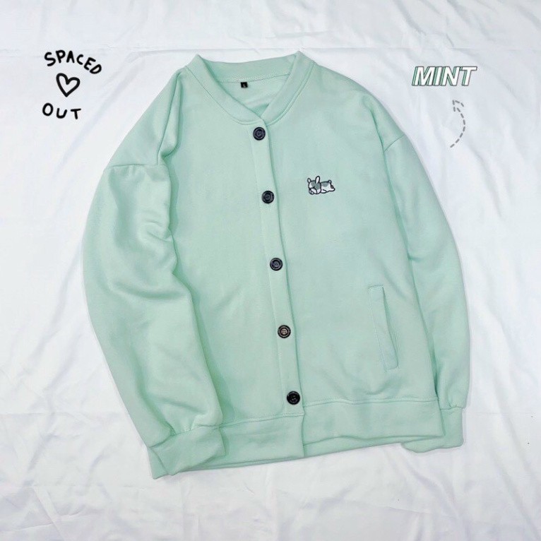[Video Thật]Áo Khoác Nỉ Cardigan Ulzzang Thêu Cún Cực Xinh Form Rộng