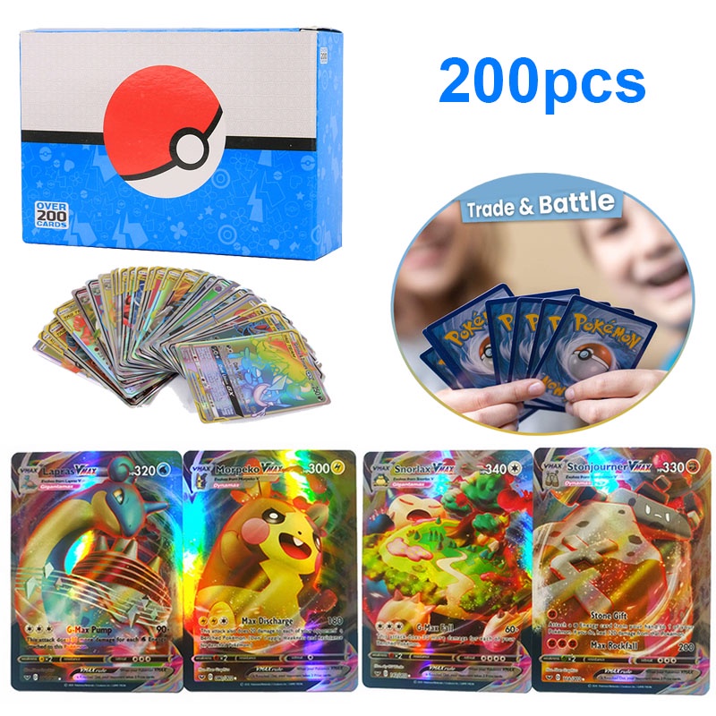 200PCS/Bộ Thẻ Bài Chơi Game Pokemon RARE GX Thẻ Bài Pokemon TCG Thẻ Trading Card Game Pokemon Loại Thẻ Bóng Cao Cấp Nhiều Loại Thẻ Pokemon