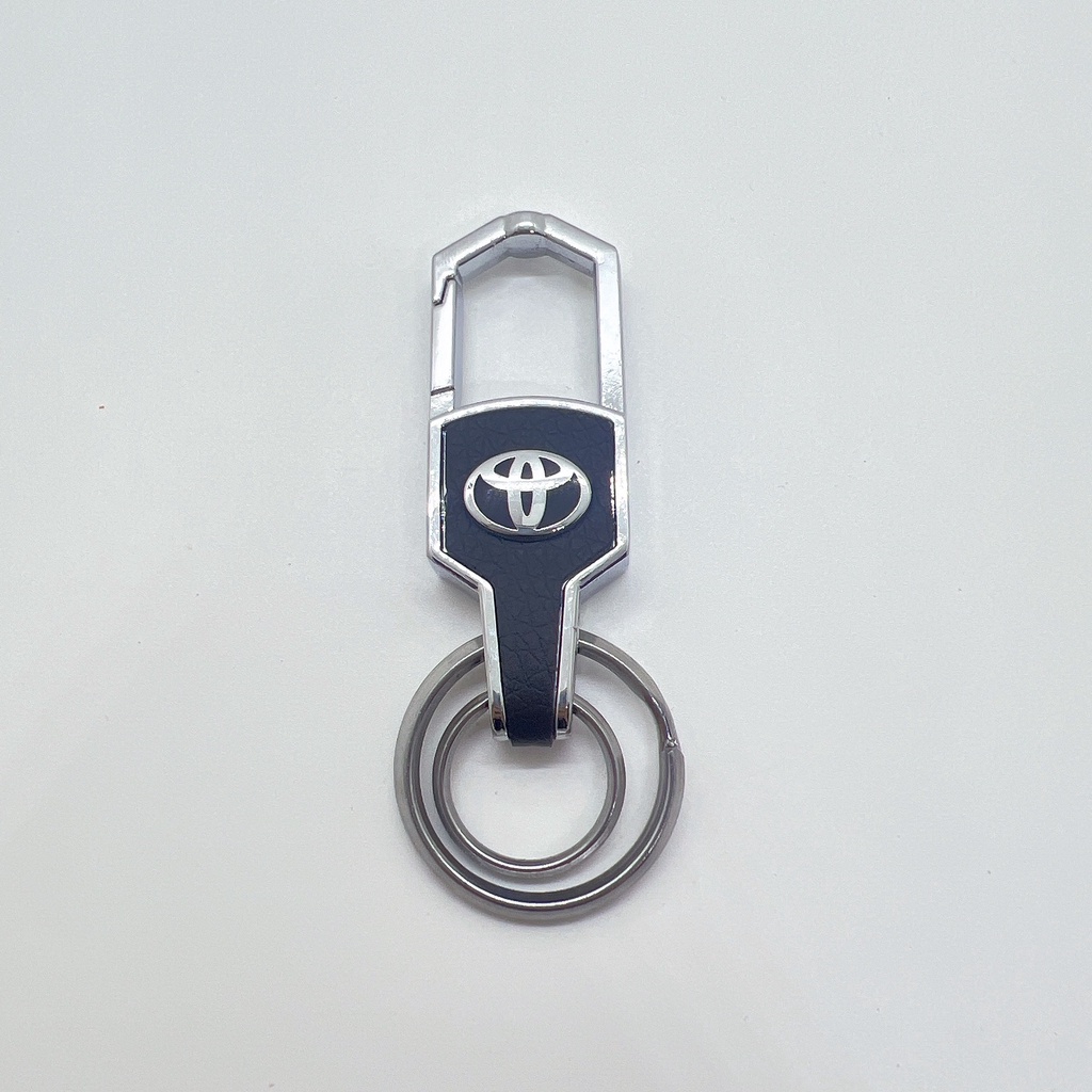 Móc treo chìa khóa xe trang trí MK01 chất liệu hợp kim bọc da gắn logo các hãng xe Toyota,Ford,Mazda,Kia...