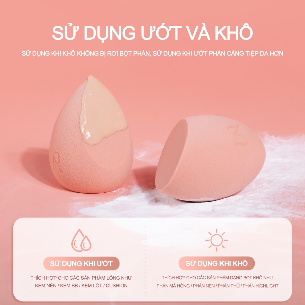 URRACX Mút tán kem nền mút trang điểm mềm mịn