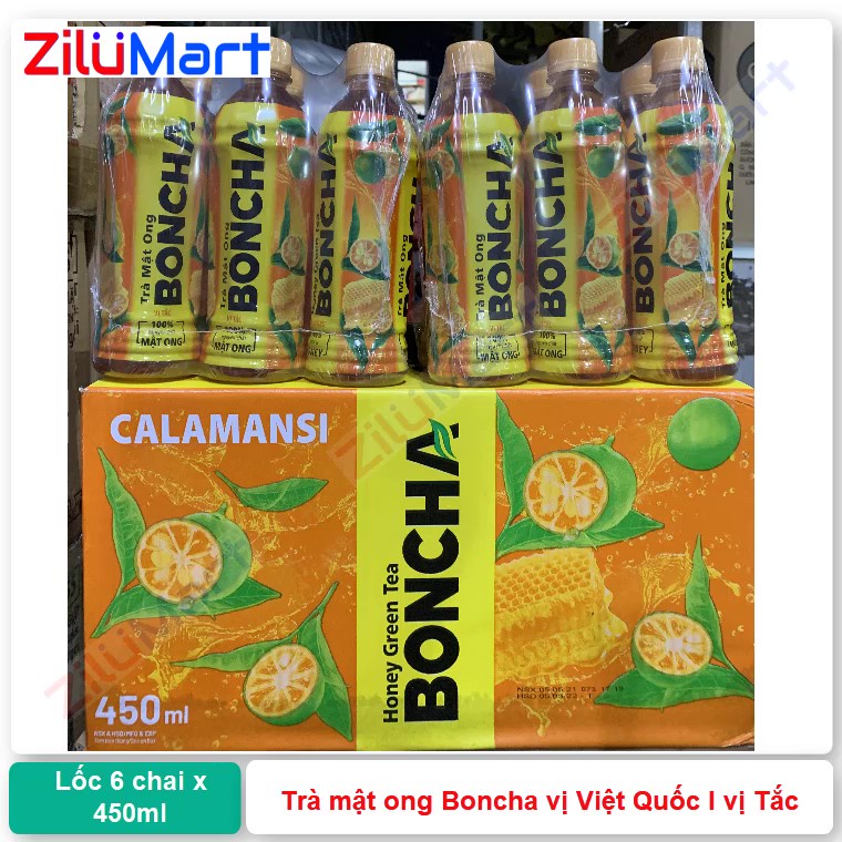 Nước trà mật ong Boncha nhiều vị (lốc 6 chai) loại 450ml