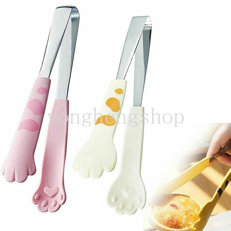 Kẹp Gắp Thức Ăn Bằng Thép Không Gỉ Hình Chân Mèo Dễ Thương