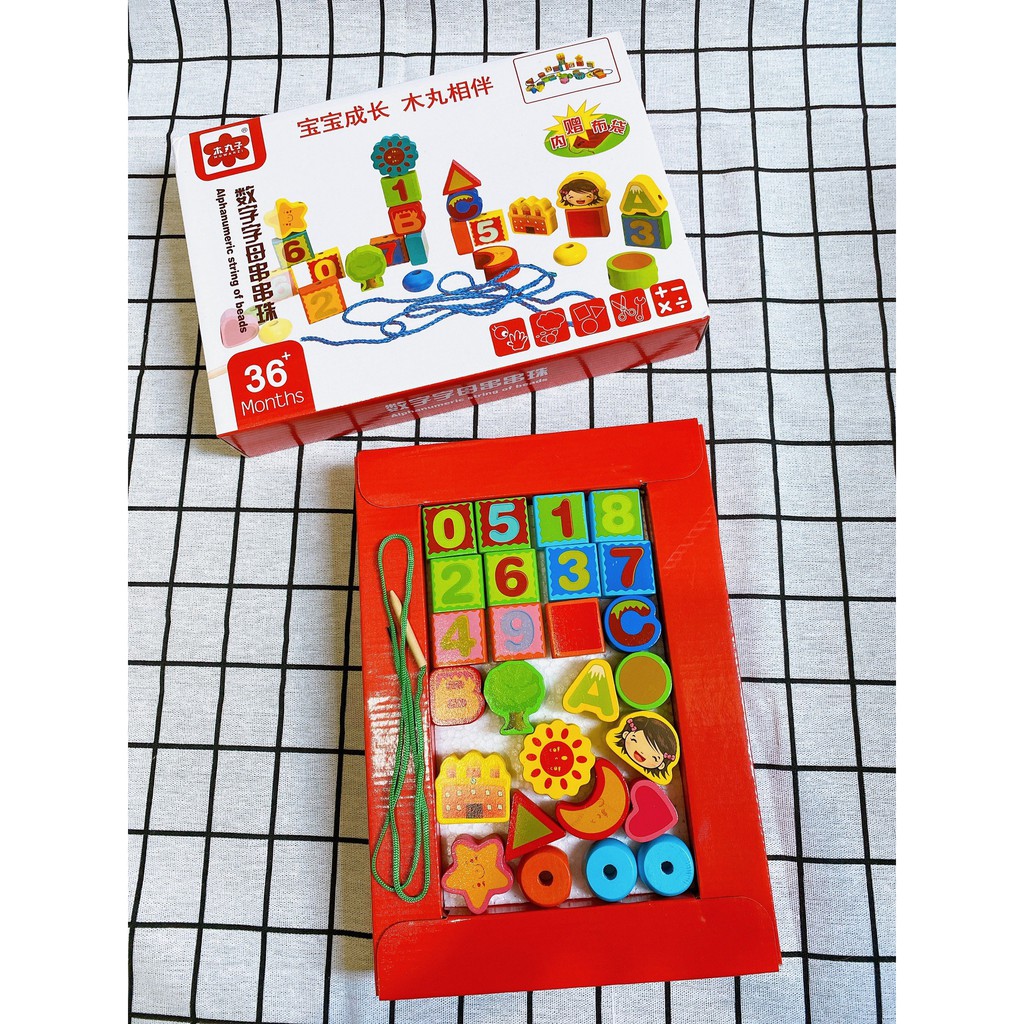 Đồ Chơi Xâu Hạt Bằng Gỗ Nhiều Chủ Đề Cho Bé (1066DCXH)