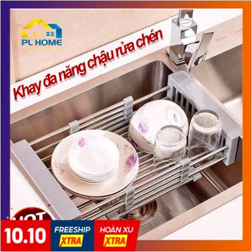 [XẢ KHO] Rổ Đựng Chén Dĩa, Hoa Quả Đa Năng phù hợp với mọi kích cỡ chậu rửa chén, khay chén, rổ inox