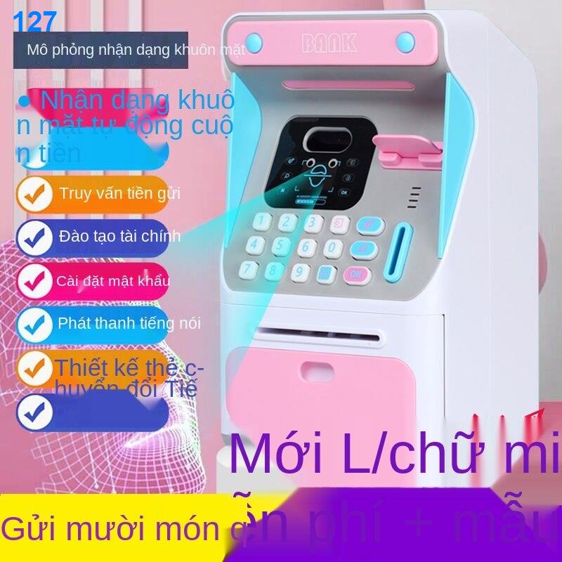 2021✹❒☂Nhận dạng khuôn mặt trẻ em Máy rút tiền tự động ATM Ngân hàng Con heo đất thông minh Hộp tiết kiệm mật khẩu dung