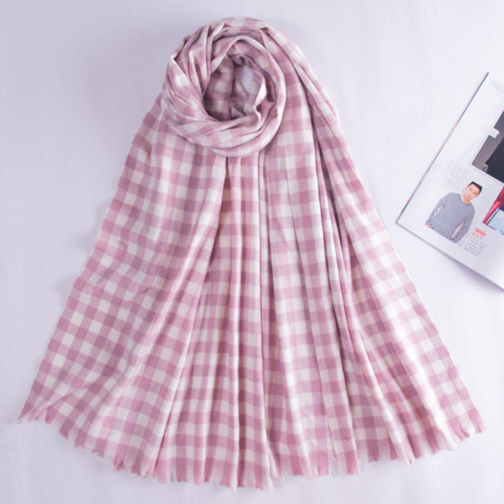 TWINKLE Khăn Choàng Cổ Mềm Mại Họa Tiết Kẻ Sọc Thời Trang Mùa Đông Cho Nam Và Nữ