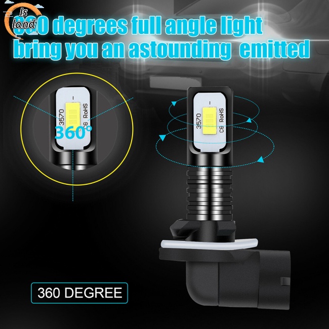 Set 2 Đèn Led 881 862 886 889 894 896 898 Xenon 6000k 4000lm Ip67 Chống Thấm Nước Chuyên Dụng Cho Xe Hơi