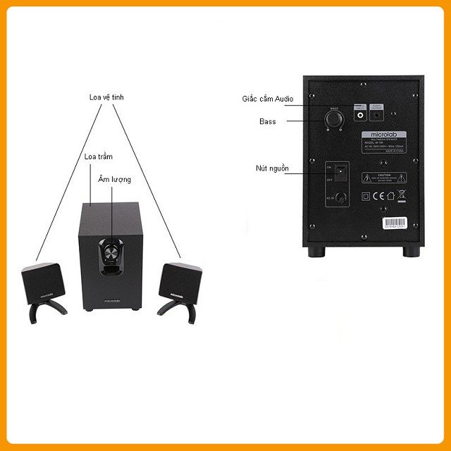 Loa Microlab M108 2.1 Loa vi tính chất lượng cao - Bảo hành chính hãng 12 tháng