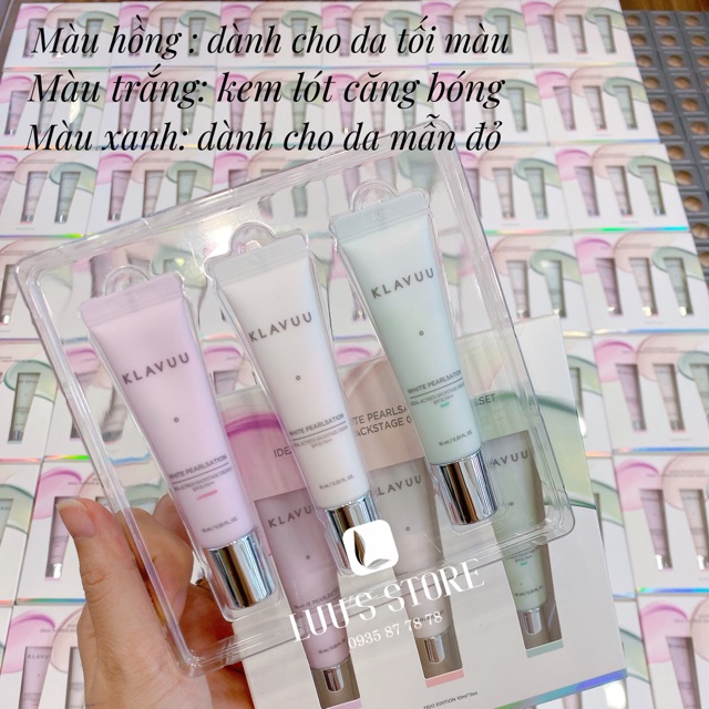 Set Kem Lót Klavuu mini gồm 3 tuýp