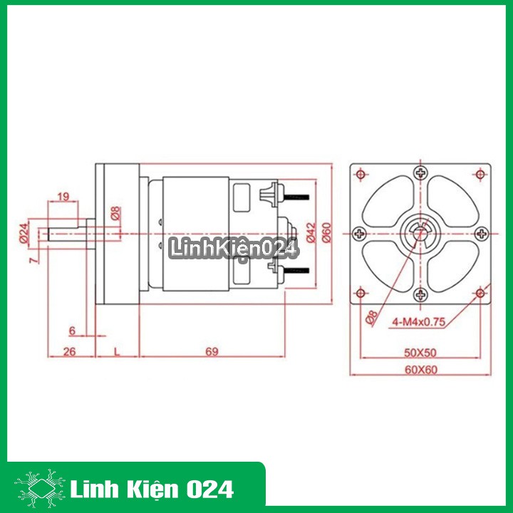 Động Cơ Giảm Tốc Planet RS775 12VDC 35W ( BH : 1 tháng )
