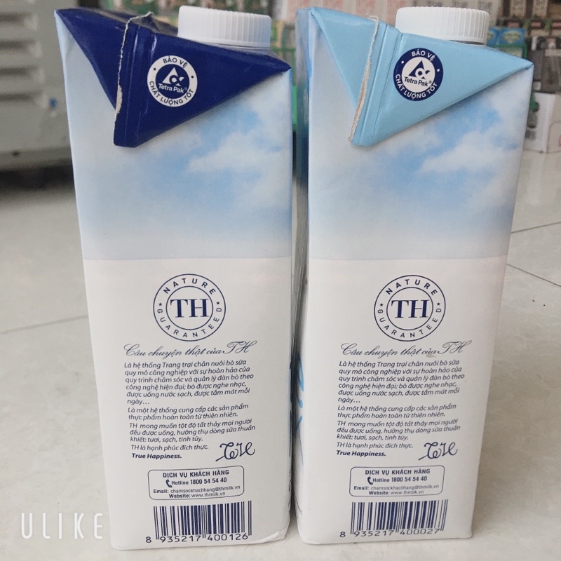 Sữa tươi tiệt trùng TH true Milk 1 lít