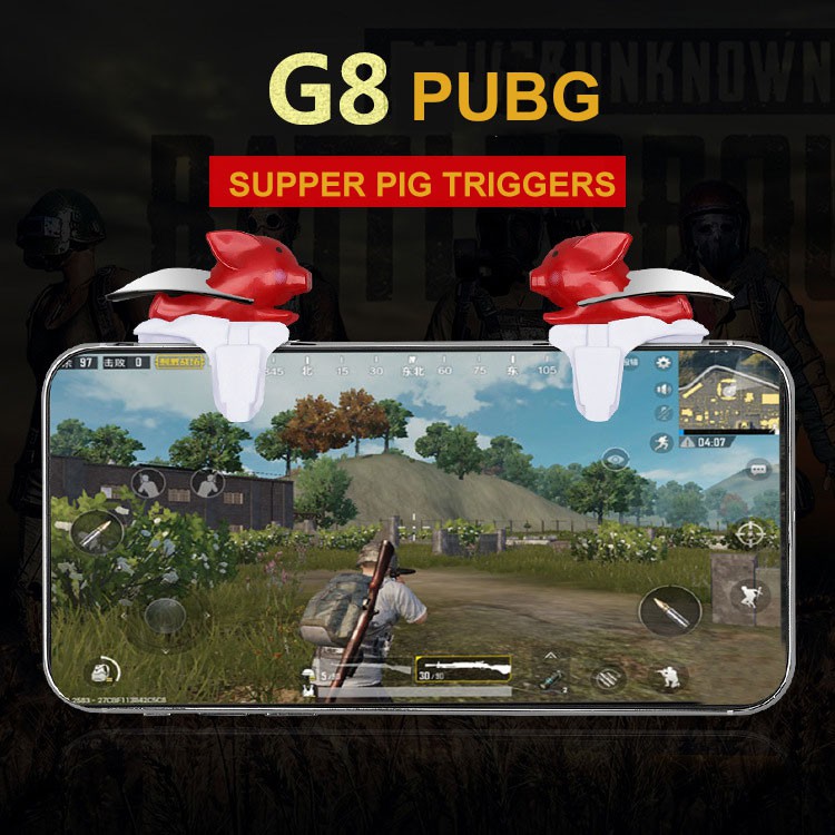 [Tặng tay cầm] Nút heo siêu nhân chơi game PUBG siêu CUTE