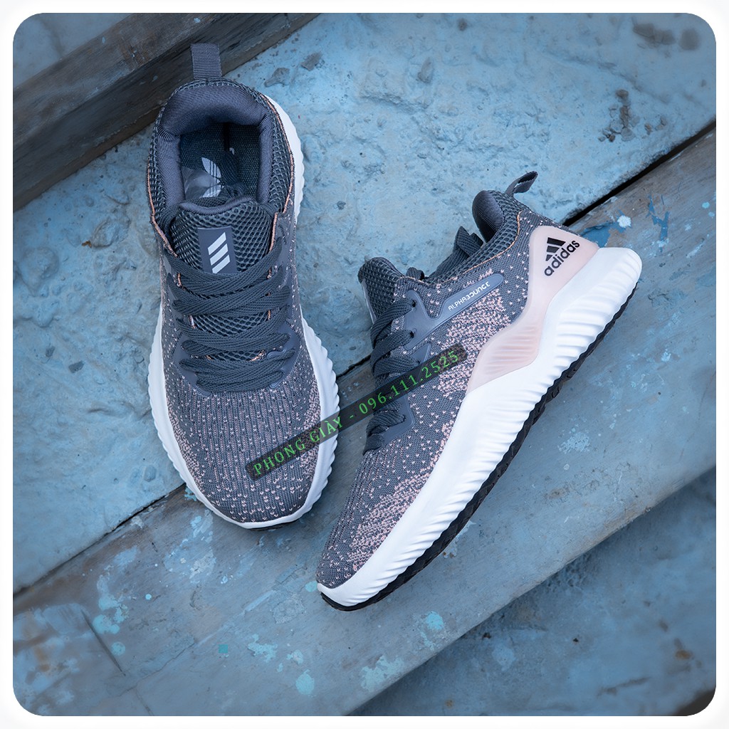 Giày Sneaker Nữ Giày Thể Thao Nữ Alphabounce Màu Xám Hồng