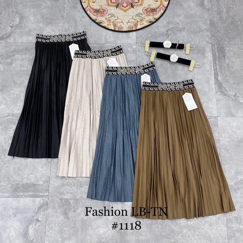 [ Mã WASTRUN4 giảm 10% tối đa 30K đơn 99K] CHÂN VÁY XẾP LY DẠ CẠP CHỮ NHIỀU MS12678 | BigBuy360 - bigbuy360.vn