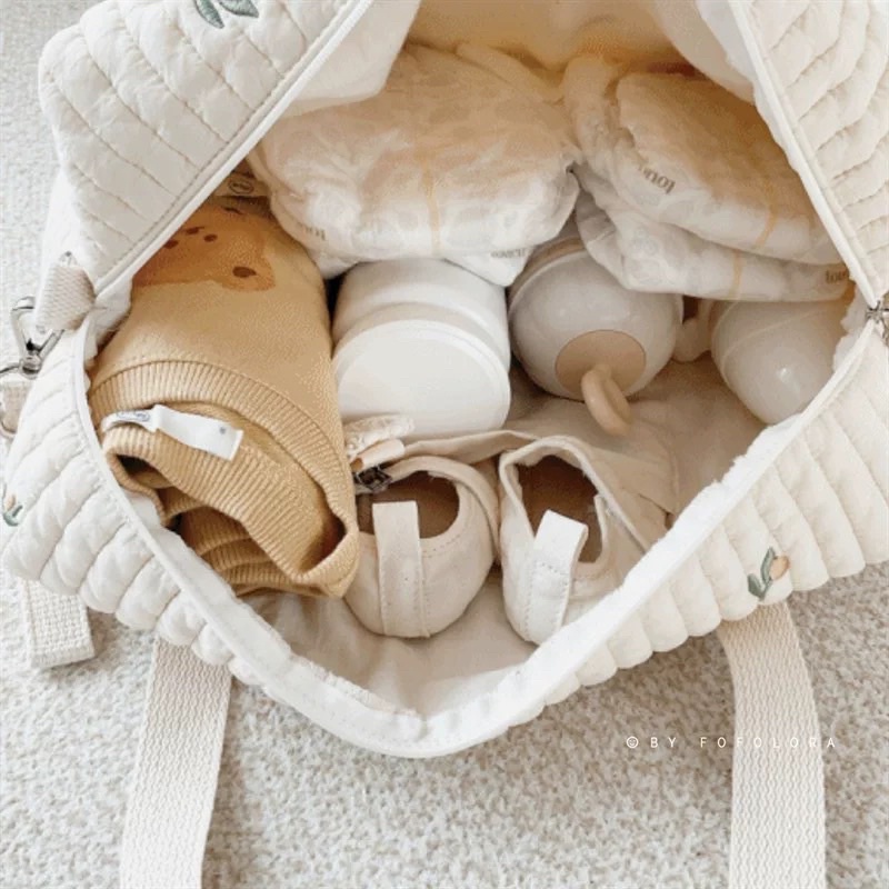Túi xách thêu hoạ tiết phong cách Hàn Quốc cho mẹ bỉm sữa