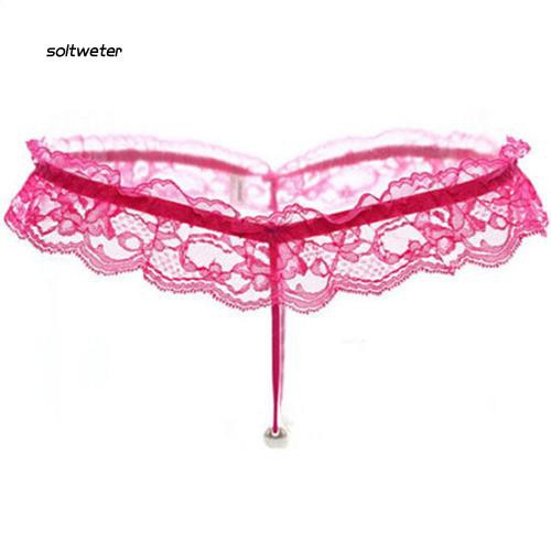 Quần lọt khe phối ren xỏ ngọc trai giả quyến rũ cho nữ