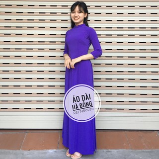 Áo dài lụa nhật 2 tà/ màu tím