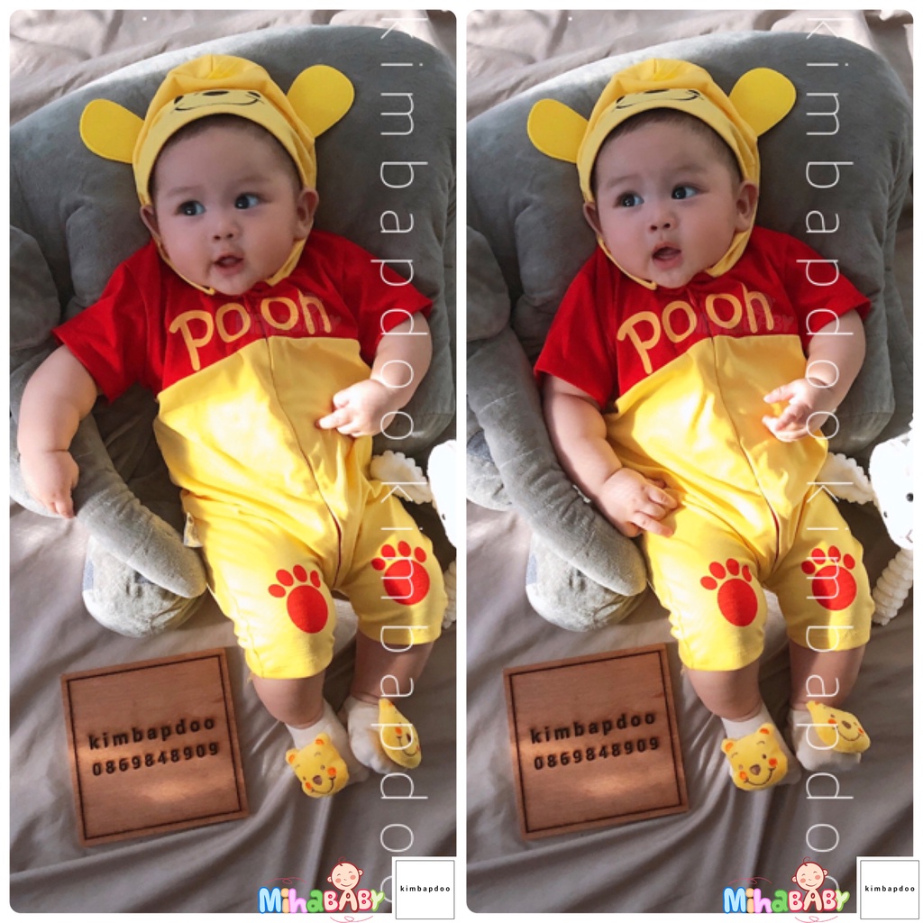 BODY liền nón cho bé - BODY - Gấu Trúc - Dory - Voi - Chó đốm - Bò sữa - Chó nâu - Đội Trưởng - Người dơi - Cá cam