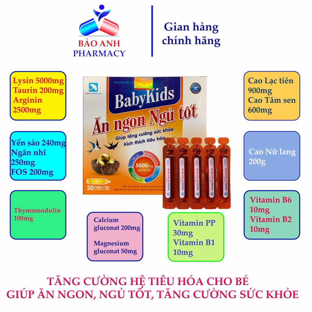 Ăn ngon ngủ ngon dạng ống cho bé, dùng tốt cho bé lười ăn, biếng ăn, chậm lớn, giúp tăng cân - Babykids Ăn ngon ngủ tốt