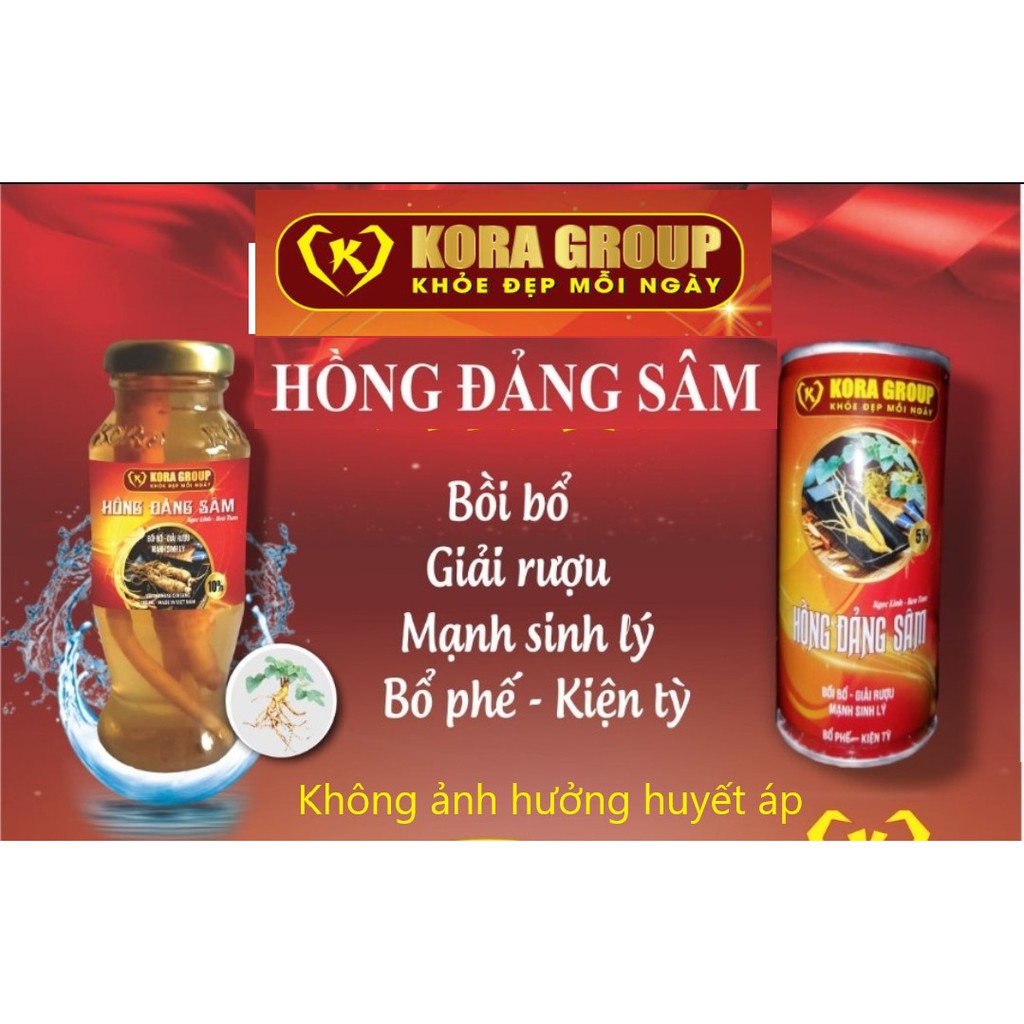 Hơn cả Rocket 1h. Tăng cường sinh lý nam Hồng đảng sâm Kora Group, giải rượu. 160ml/chai