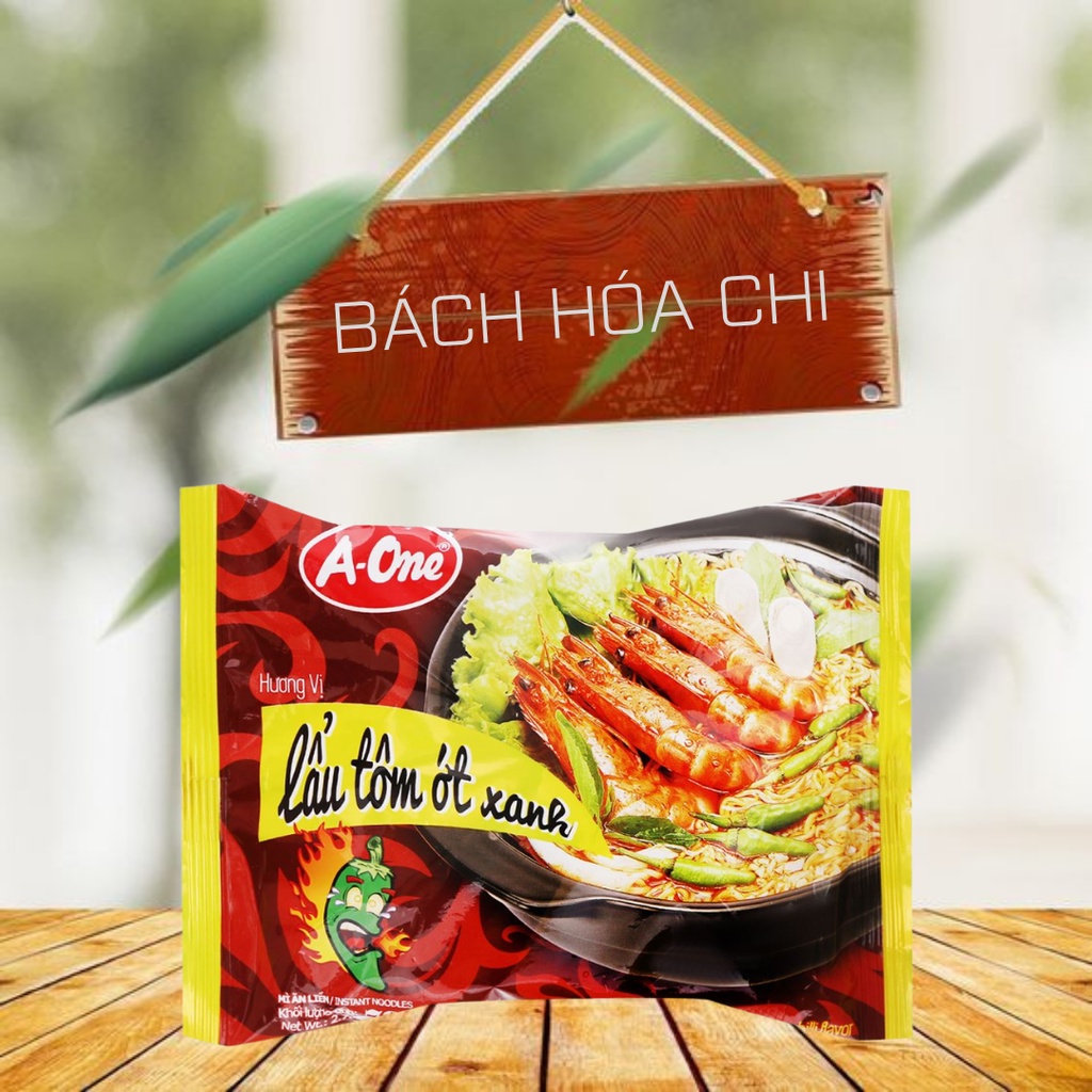 Thùng 30 gói mì A-One lẩu tôm ớt xanh