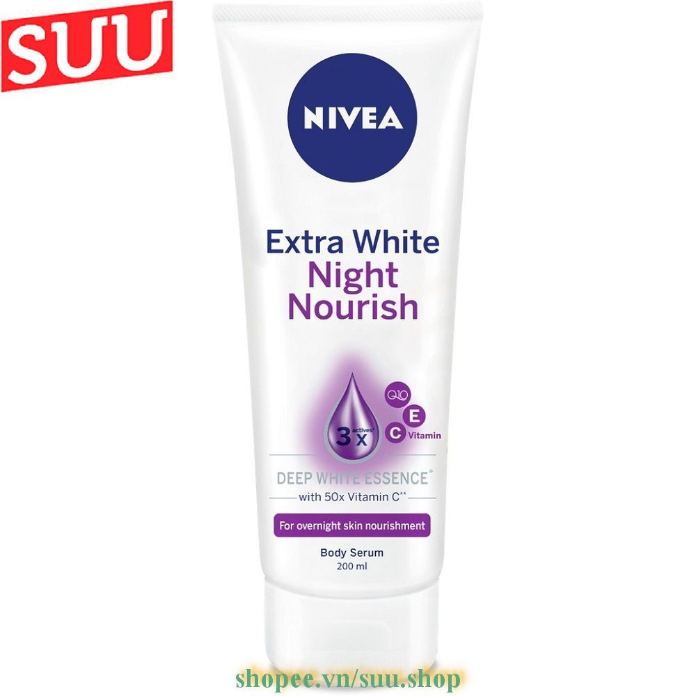 Serum Dưỡng Thể Nivea 200ml Trắng Da Ban Đêm - 89122 suu.shop cam kết 100% chính hãng