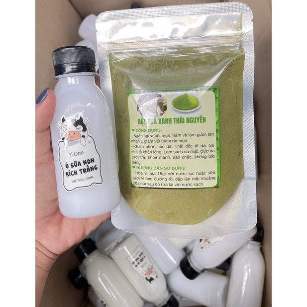 Gói 100gr bột mặt nạ trà xanh Thái Nguyên 100% thiên nhiên