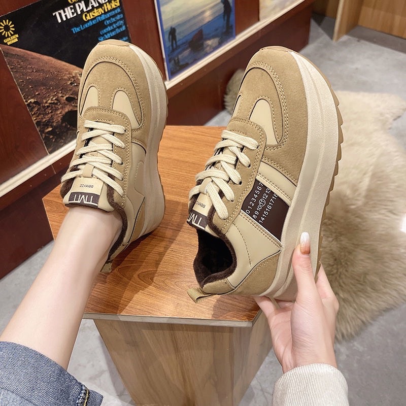 Giày thể thao nữ, sneaker độn đế 5 phân phối màu chất loại đẹp độn đế tăng chiều cao mang gọn chân tôn dáng