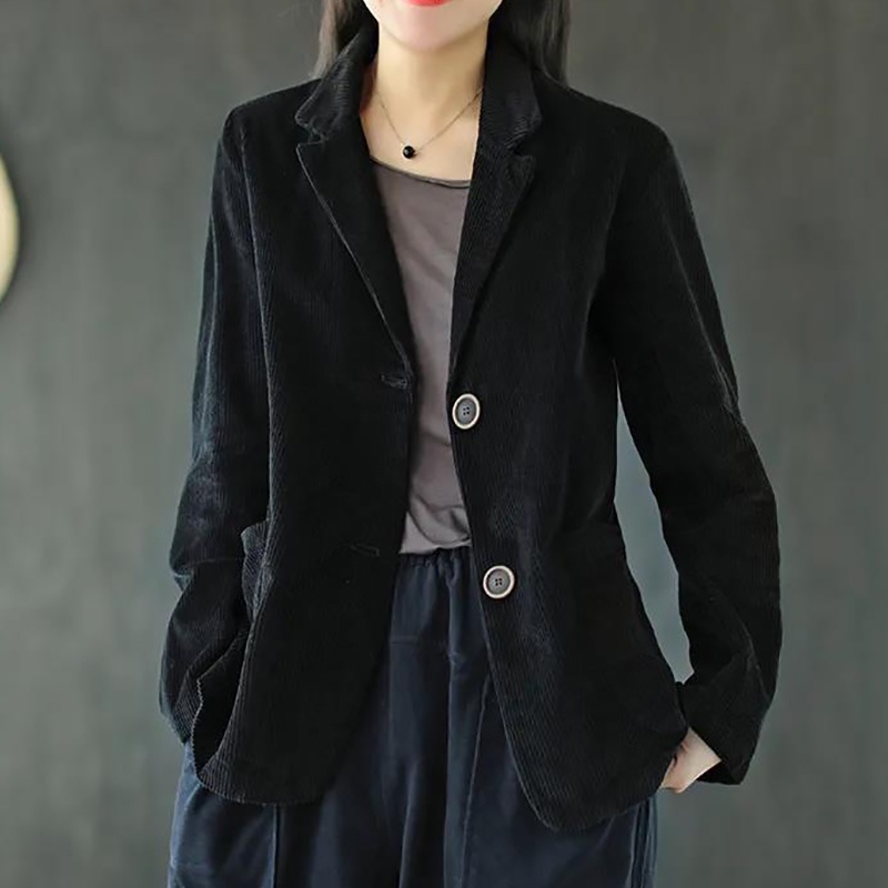 Áo khoác IELGY tay dài kiểu cổ com-lê thời trang phong cách retro cho nữ