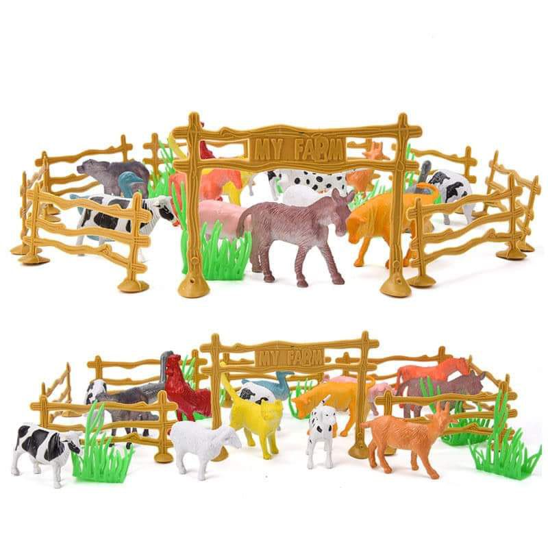 Mô hình 15 vật nuôi mini kèm phụ kiện
