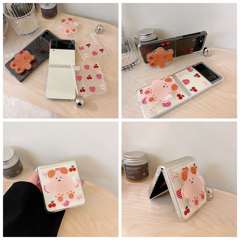 Ốp Điện Thoại PC Cứng Trong Suốt Chống Sốc Có Giá Đỡ Cho Samsung Galaxy Z Flip 3 5G