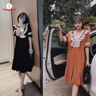Váy Bầu Cổ Tim Thời Trang Nhiều Màu (shop Tatoco)