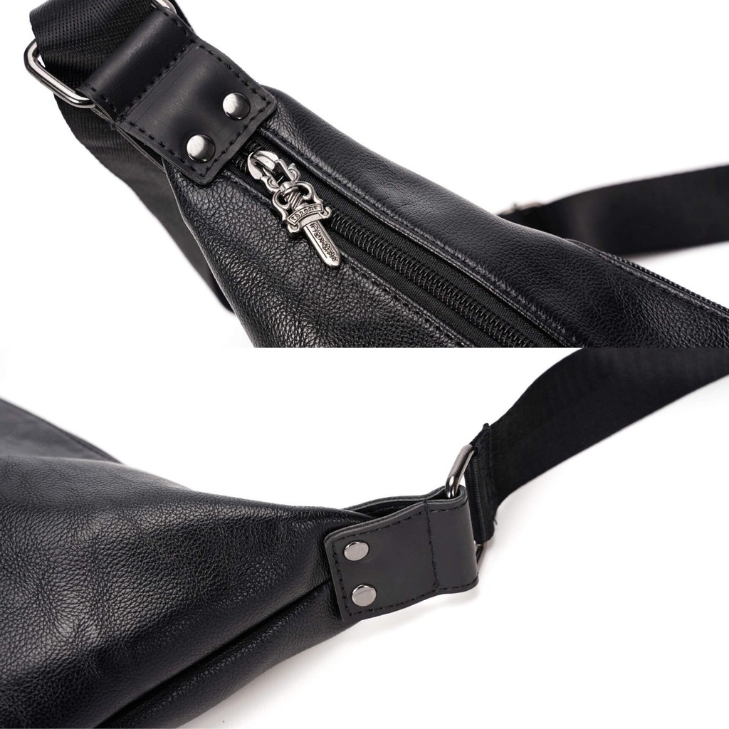 Túi Đeo Chéo Vai Phong Cách Hàn Quốc Cho Nam Nữ Chất Liệu Da Pu Mềm Mại Bền Đẹp Không Thấm Nước Họa Tiết Đầu Lâu Màu Đen | BigBuy360 - bigbuy360.vn