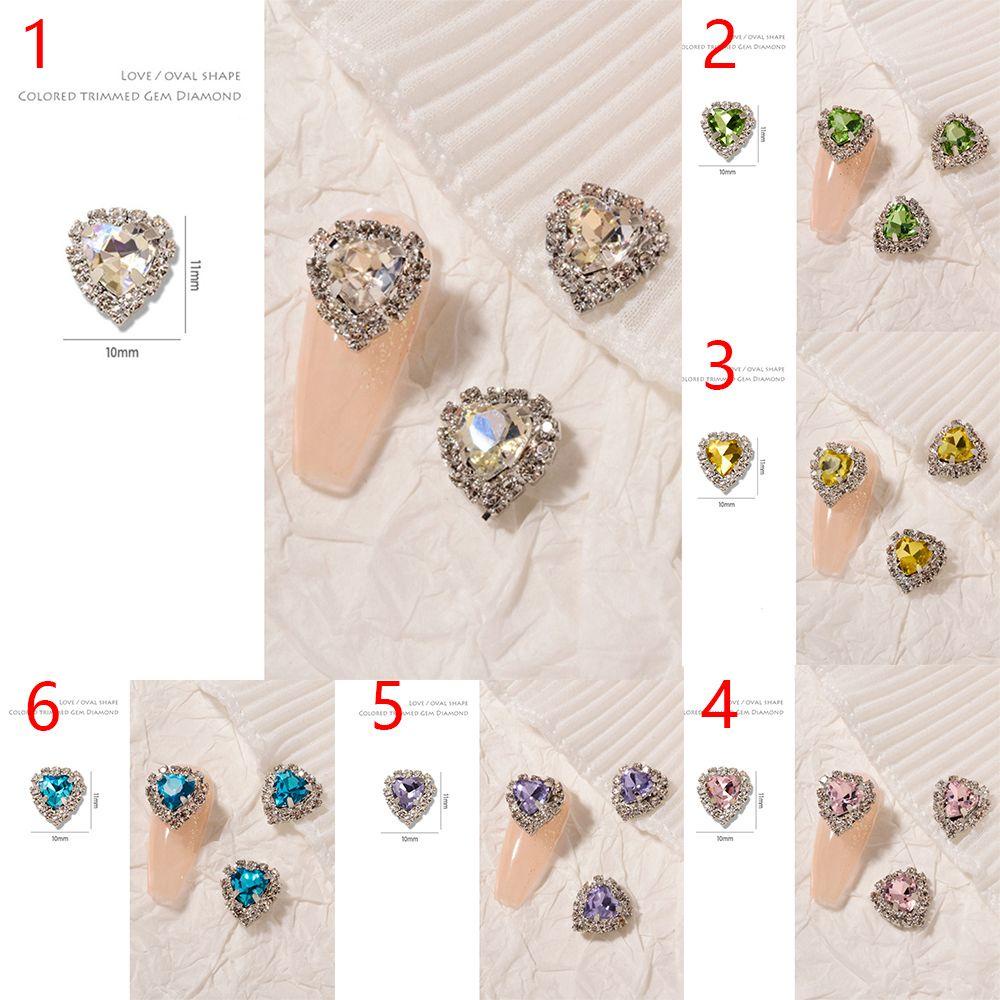 ღOKDEALSღ Nail Art Diamond Luxurious Square|Heart-shaped