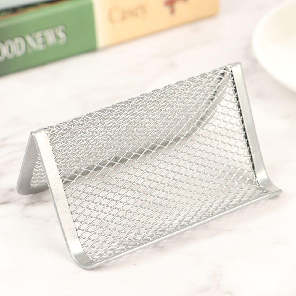 Giá Lưới Kim Loại Màu Trơn Đựng Thẻ Ghi Chú Để Bàn Tiện Dụng