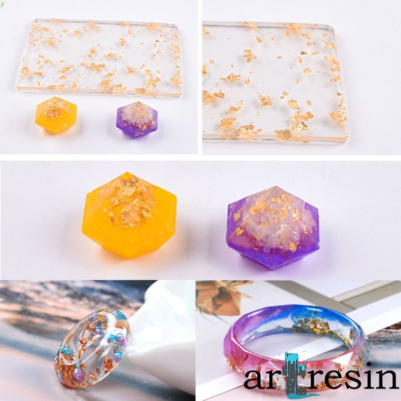 Hộp Giấy Vàng Giấy Bạc Nhăn Làm Handmade Resin