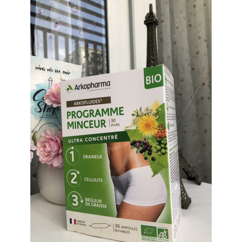 Detox giảm cân Programme Minceur Arkopharma Arkofluide 1 2 3 - Pháp 30 ống - Liệu trình 3 bước an toàn