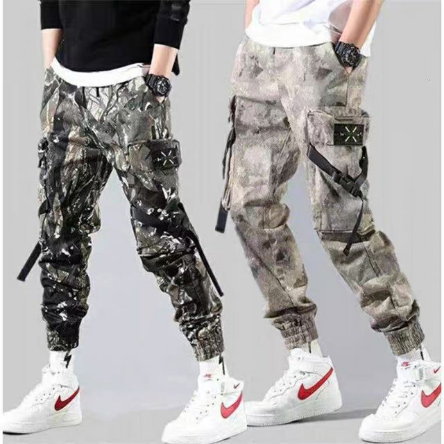 (Sẵn camo đậm L) Quần jogger túi hộp unisex nam nữ boxpant ulzzang camo hiphop