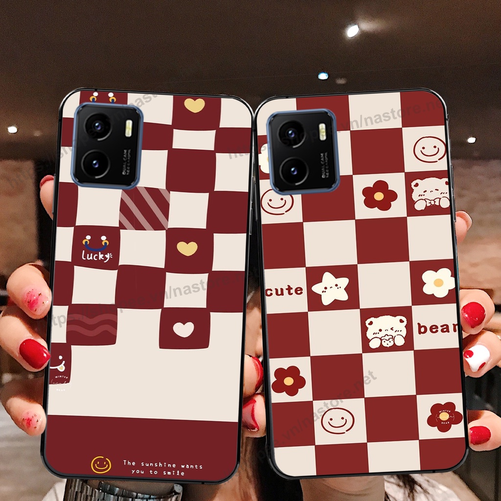 Ốp lưng Vivo Y15s trái tim hình gấu cute cá tính, giá rẻ, cực bền