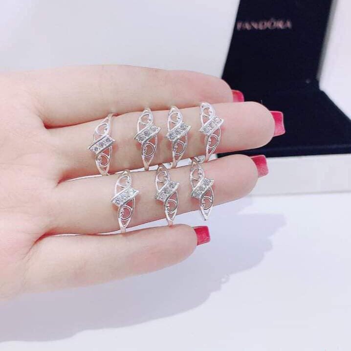 Xả kho nhẫn nữ bạc thật đính đá cực xinh LINH MIU SILVER