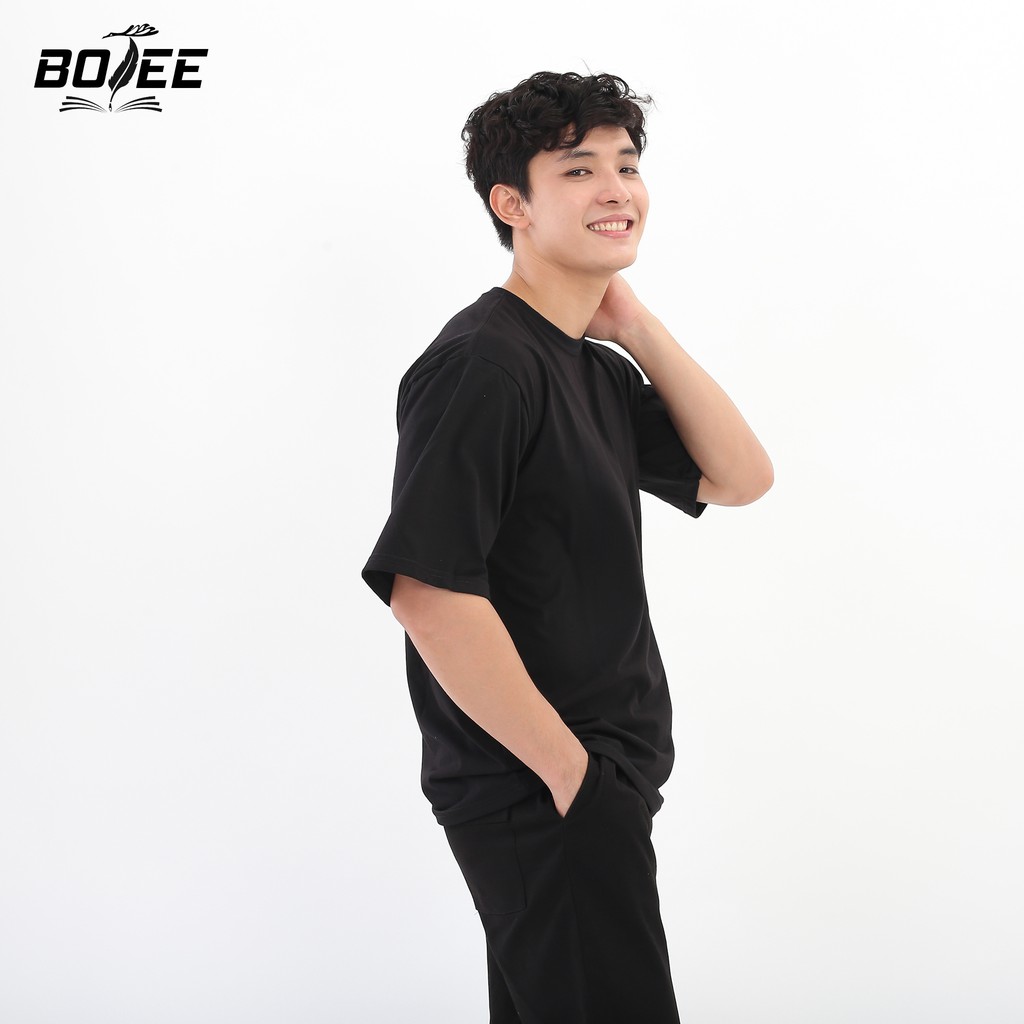 [Mã LT50 giảm 50k đơn 250k] Áo thun Trơn Basic form rộng tay lỡ BOTEE trắng đen unisex nam nữ | BigBuy360 - bigbuy360.vn