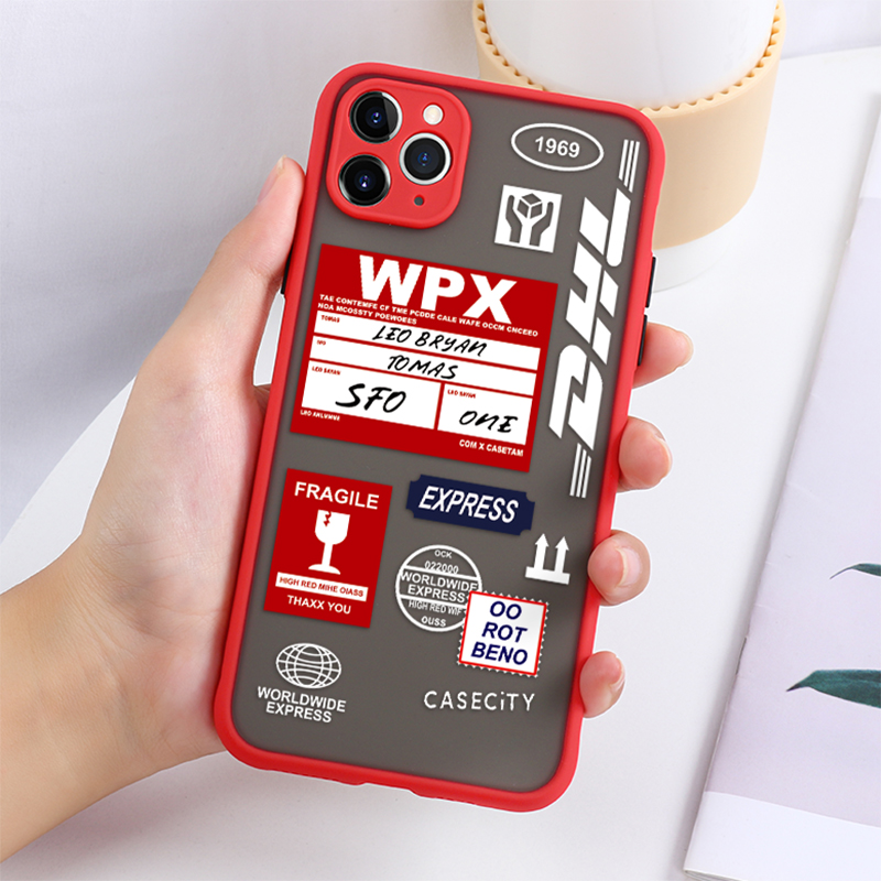 Ốp điện thoại PC cứng hoạ tiết DHL cho iPhone 11 12 Pro Max 12 Mini X Xr Xs Max 6 6s 7 8 Plus