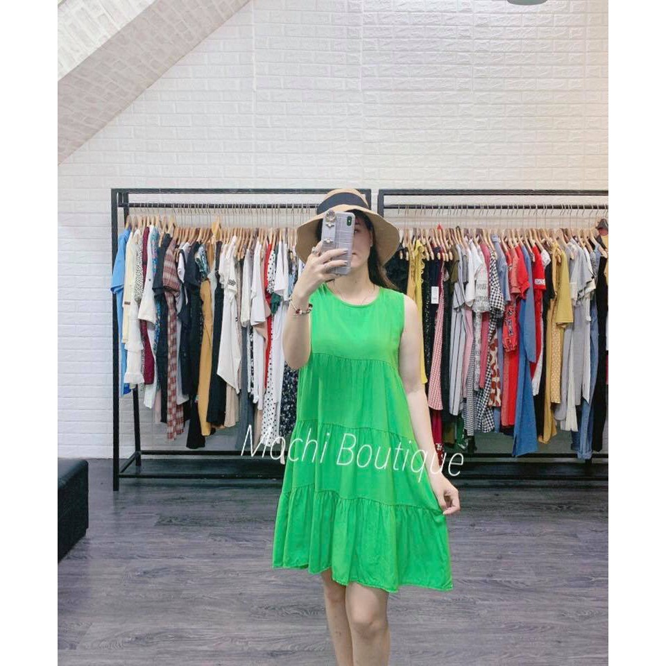 váy bầu lanh chất mát mặc nhà