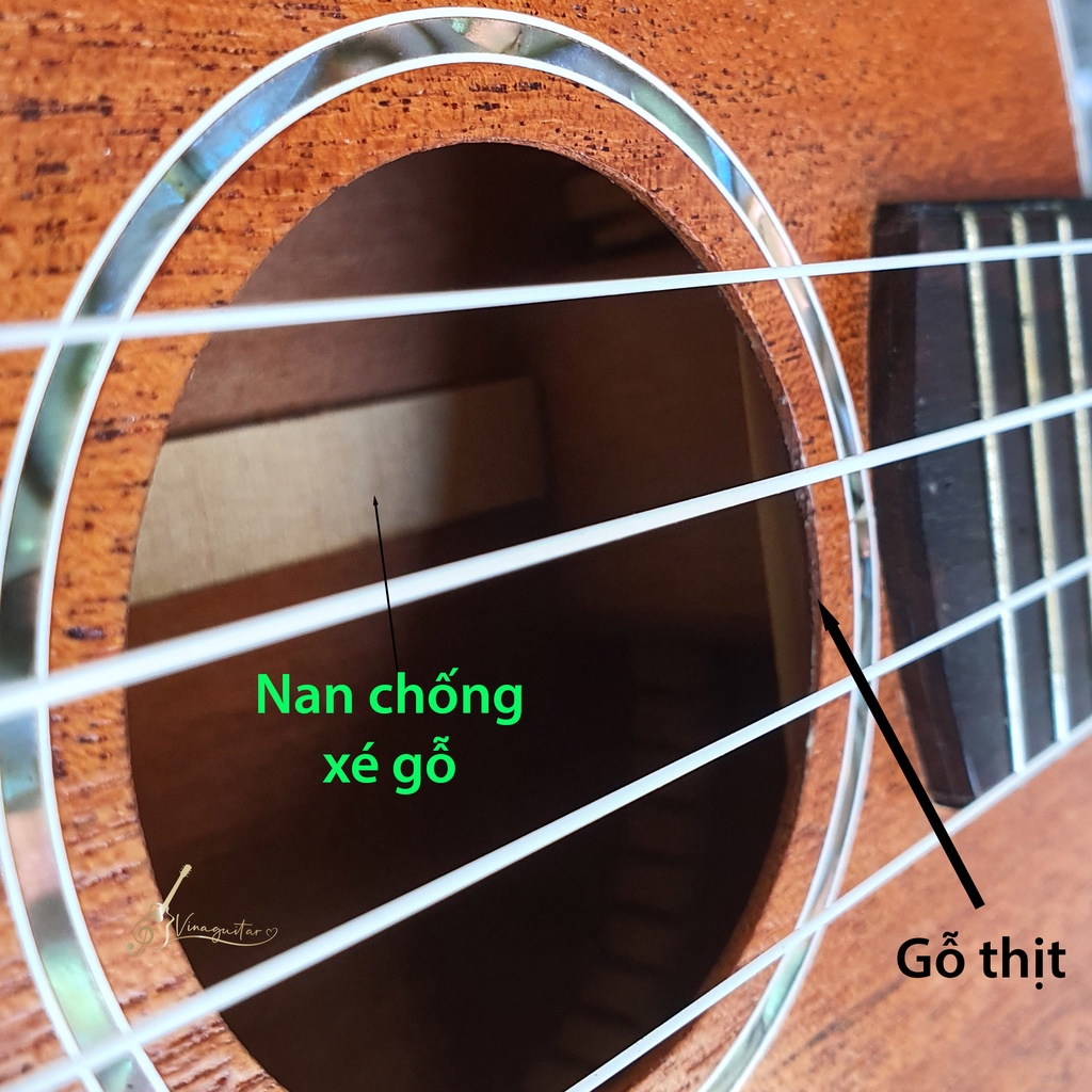 Đàn Ukulele Tenor Gỗ Thịt Nguyên Tấm 100% VU-150 Full Solid - Tặng Kèm Full Phụ Kiện- Bảo Hành 2 Năm