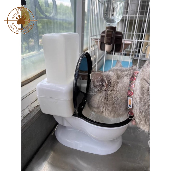 Bát, bình đựng nước cho chó mèo thú cưng hình bồn cầu bình 650ml so cute - 4pets official
