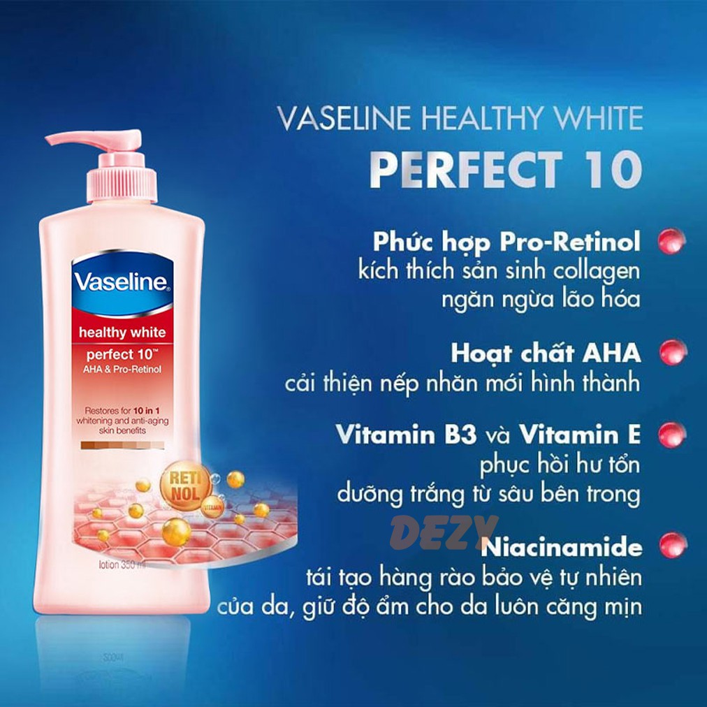 Sữa Dưỡng Thể Vaseline Trắng Da Gel Lotion Tinh Chất Dưỡng Ẩm Da Chống Nắng Collagen Ngừa Lão Hóa Tẩy Tế Bào Chết Dezy | BigBuy360 - bigbuy360.vn