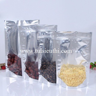 HN - Túi Zip 1 mặt trong 1 mặt bạc đủ size (túi zipper trà sữa, zip lock, takeway) * 1Kg