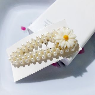 Kẹp tóc đính hạt đính hoa cúc Hàn Quốc